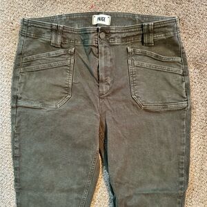 Paige khaki green ankle jeans. Size 32. #30